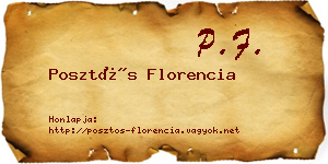 Posztós Florencia névjegykártya